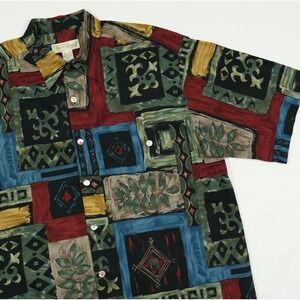 Tori Richard Honolulu Mens M Abstract Geometric Cotton Button Down Shirt S/S